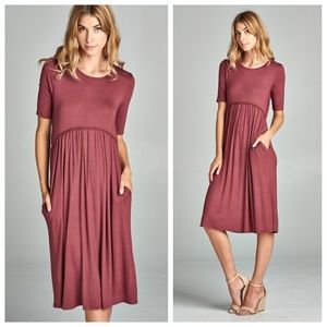 *LAST ONE* New Bella Dress - Dark Marsala